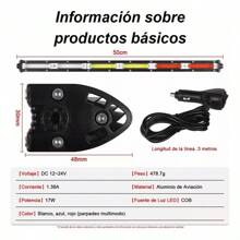 TBMX Barra Torreta Estrobo Par Luces Código Policia 24 PuLG 40w - Azul y blanco - Ver 10