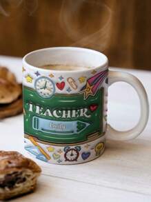 1pc Customized Name Mug, Ideal Gift For Teacher's Day, Valentine's Day, Mother's Day, Father's Day, Birthday, Anniversary, Wedding Anniversary - Style 1 - View 5