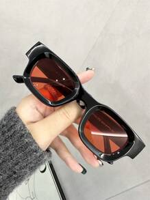 1pc Women's Vintage Fashion Glasses, Concave Rectangle Small Square Frame, With Light Purple, Light Blue, Lavender, Light Pink Colored Lenses, Shiny Accessory, Elegant Aesthetics, For Street Photography, Outdoors - Multicolor - View 13