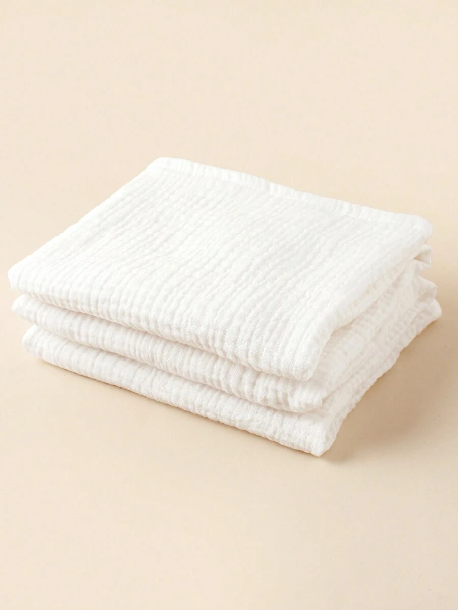 1 件装婴儿幼儿柔软透气白色双层多功能薄毯、浴巾、襁褓毯、遮阳毯、桌布，适合春夏季爱情人节 - 白色 - 查看 1