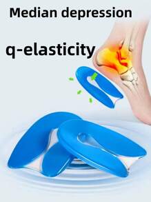 1 Paire Inserts de talon en gel et en silicone en forme de U, absorbant les chocs pour hommes et femmes