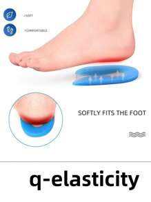 1 Paire Inserts de talon en gel et en silicone en forme de U, absorbant les chocs pour hommes et femmes