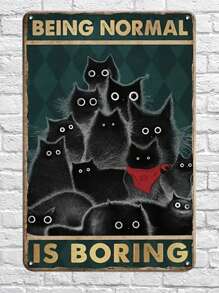 1pc 12x8 Inches Tin Sign Funny Cat, In This Kitchen We Dance   Vintage Poster, Love Cooking Vintage Poster, Love Cat Vintage Poster, Cat Cooking Lovers Gift, Funny Retro Kitchen Metal Sign