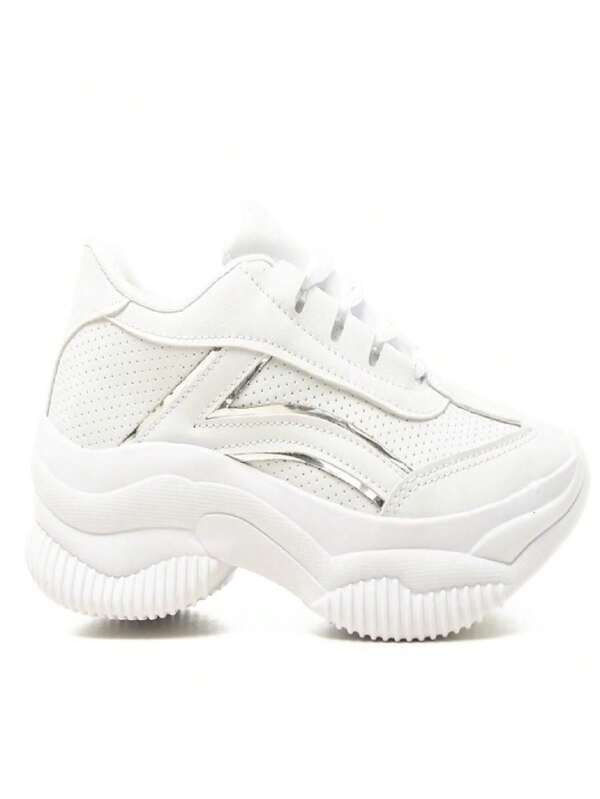 Tenis Feminino Casual Blogueira Sapato Com Plataforma Branco Preto Bege Confortável Sneaker Sola Alta Chunky Leve Lançamento Top Original Moda