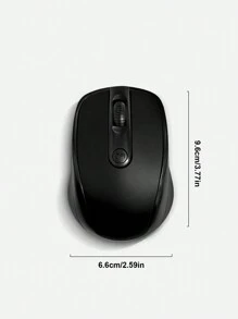 電池供電無線滑鼠，適用於辦公室和家用電腦，通用無線滑鼠，商務辦公室靜音和簡約風格的無線滑鼠 - 黑色 - 查看 3