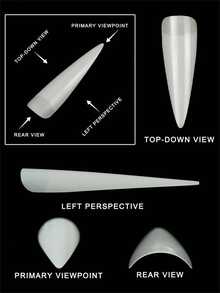 240 piezas/10 sets de uñas postizas acrílicas plegables de larga duración con pegamento para uñas, fáciles de aplicar, adecuadas para diseño de uñas de bricolaje en casa y en salones de uñas - Blanco - Ver 4