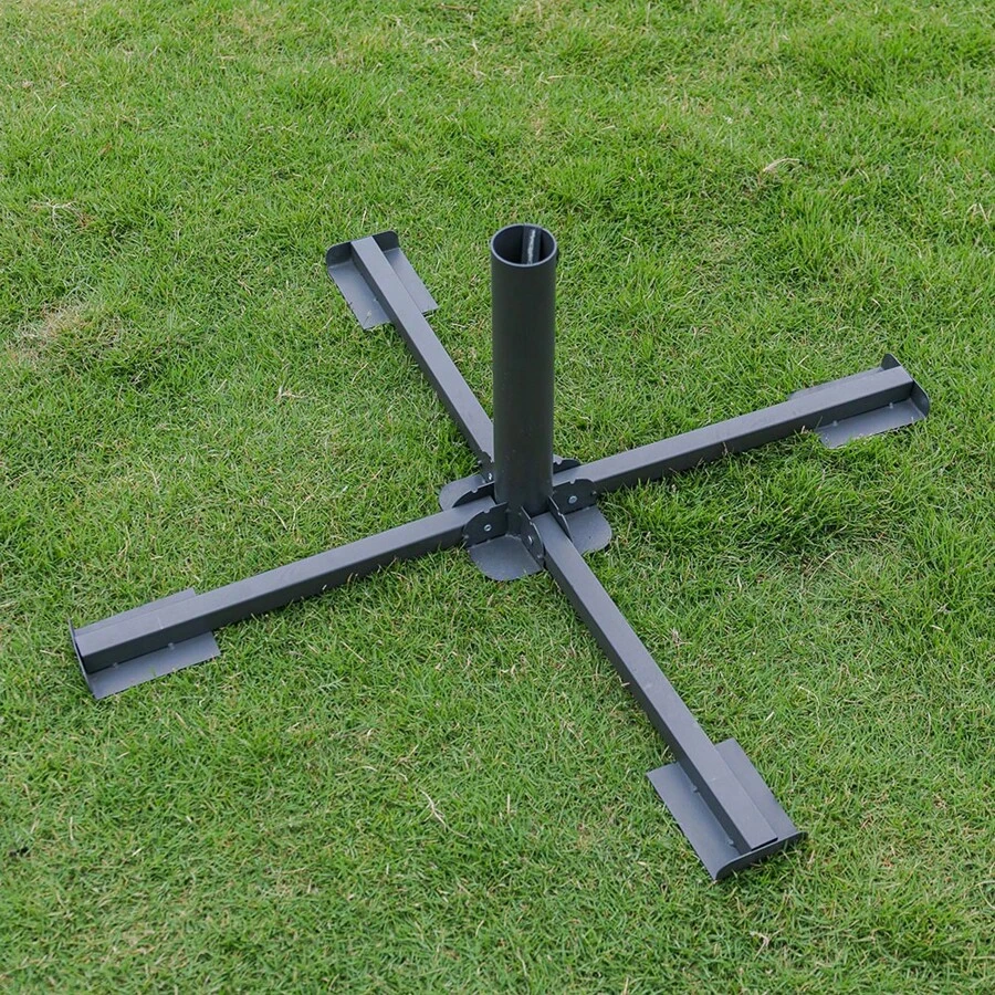 LIVINGANDHOME Living And Home Portable Foldable Parasol Base Patio Umbrella Stand - Grey - View 1