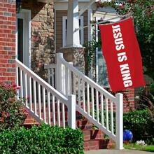 Jesus Is King Flag Christian Flags Polyester With Brass Grommets - Multicolor - View 6