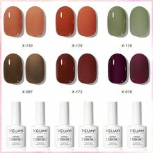 XEIJAYI 1入組7.3ML凝膠指甲油入門套裝6色（黑、白、粉、綠）可浸泡不留痕跡，適用於四季 - 彩色 - 查看 16