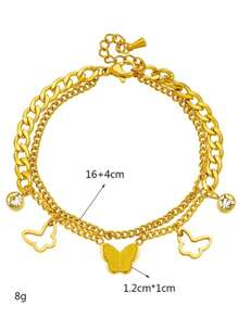 Strass vlinder decor armband
