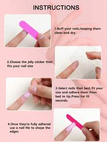 24 piezas de uñas postizas con forma de corazón rosa para manicura francesa con borde blanco, uñas falsas simples y removibles, longitud mediana y lindas pegatinas de arte de uñas 3D - Rosa Pálido - Ver 8