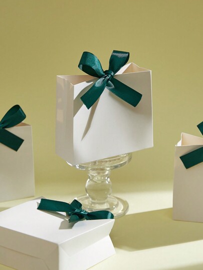 10/20pieces/Set, Thick Cardboard Bow Decorative Gift Bags, Wedding Blank Gift Boxes, Birthday Party Gift Box Packaging, Shopping Bags, Party Bags, Holiday Gift Bags, Craft Tote Bags, Party Favors, Birthday Decorations, Party Favor Decorations, Wedding Decorations, Party Supplies