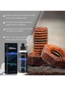 1pc Metal Polishing Agent, Automotive Metal Polish Cleaner For Polishing, Cleaning And Rust Removal Of Stainless Steel (100ml) - White - View 10