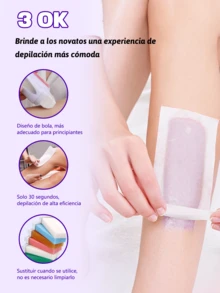 Kit de Depilación Profesional Completo con Cera Depiladora - Práctico y Eficaz Depilado - Para Todo Tipo de Piel - Óptimo para Uso Doméstico y Salones de Belleza - Consigue una Piel Suave y Radiant.4-piece set * depilatory casting roller+wax+100 wax skins - Azul - Ver 7