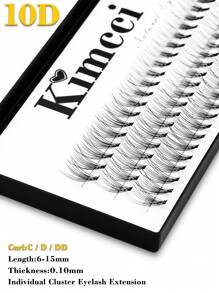 KIMCCI 60 Clusters/Box 10D High-Quality Eyelash Extensions, Thickness 0.10, Curl C/D/DD, 6-15mm, With 10pcs Premium Black Synthetic Eyelash Material Lash Clusters, Eyelash Clusters, Individual Eyelashes, Lashes, Fake Lashes - Black - View 8