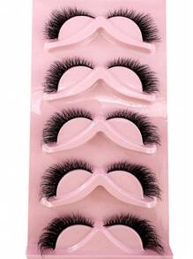 新款5對睫毛軟蓬鬆3D貂毛假睫毛貓眼睫毛捲翹增量貂毛假睫毛仿真自然假睫毛