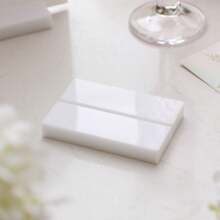 20pcs Acrylic Place Card Holders Transparent With Slots, Table Display, Wedding Signage Holders, Digital Photos Office Menu Conference, Black Card Stands, White & Transparent