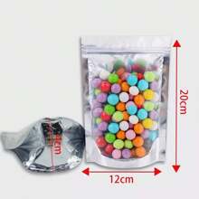 100 Piezas Bolsas Stand Up Pouch Transparente Cierre, Bolsas para envasado de alimentos, bolsas para conservación de alimentos frescos,Reutilizable, Resellables, absolutamente de alta calidad,Aluminio por Ambos Lados, Bolsas para envolver alimentos para Dulces, Accesorios, Aperitivos, Joyería, Cosméticos y Más, 14 x 20cm - 100 piezas(20 cm x 12 cm x 4 cm) - Ver 2