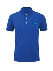 Camisa polo personalizada de estilo novio para hombre - Agrega tu propia imagen, logotipo, personalización con extracción inteligente de imagen, estilo suelto y casual - Azul - Ver 5