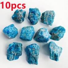 1pc/5pcs/10pcs Natural Blue Apatite Crystal Stone, Raw Blue Apatite Crystal Stone, Mineral Specimen Gemstone Crystal, Rock For Chakra Balancing, Reiki, Good Luck, Aquarium/Home Fish Tank Decor Bonsai Flower Pot Ornament