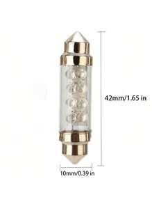 升級版2入組LED雙頭燈泡 42mm C5W 12V 伏通燈圓頂藍色白色紅色顏色閱讀地圖燈汽車內部燈 - 藍色 - 查看 2