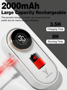 YOKEFELLOW Rechargeable Nail Drill Machine,  40000RPM Professional Electric White Nail Drill  Fast Removal Gel Nail With 17 Drill Bits, 6 Sand Band, 1 Brush And A Package Sand Band For Salon Manicure Pedicure And As A Perfect Gift 2024 New - White - View 5