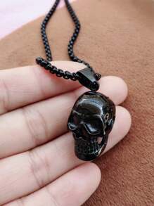 Nuevo collar de cráneo de Halloween creativo para hombres, collar de cabeza de cráneo de aleación de metal - Multicolor - Ver 6