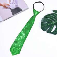 1pc Solid Reflective Sequins Adjustable No-Tie Casual Fashion Necktie For Carnival, Stage Performance, Party Accessories Valentine's Day ValentinesMen Necktie - Multicolor - View 8