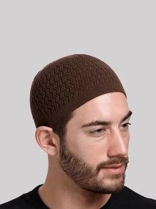 1 pieza Gorro de oración para hombres musulmanes, Taqiyah, accesorios para hombres, sombreros tejidos cálidos de invierno, respirables y elásticos, gorros con calavera para hombres, sombreros de oración islámica, sombreros turcos. Sombrero tejido amigable con la piel y cómodo - Multicolor - Ver 3