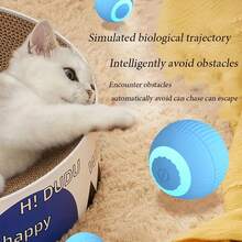 Pelota automática de juguete para gato, pelota rodante para gatos, pelota saltarina resistente a mordeduras y automática para gatos y gatitos para divertirse y hacer ejercicio - Azul - Ver 10