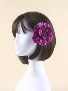1PC Women's Spring/Summer Multi Functional Peony Head Flower Side Clip Dance Accessories Bohemian Simulated Flower Hair Clip Suitable For Vacation Photography