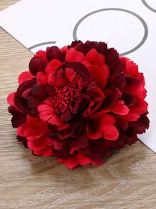 1PC Women's Spring/Summer Multi Functional Peony Head Flower Side Clip Dance Accessories Bohemian Simulated Flower Hair Clip Suitable For Vacation Photography