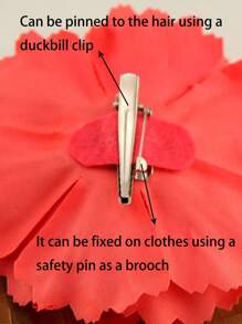 1PC Women's Spring/Summer Multi Functional Peony Head Flower Side Clip Dance Accessories Bohemian Simulated Flower Hair Clip Suitable For Vacation Photography