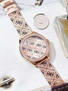 Guess Relojes de moda Claudia para mujer, reloj de cuarzo, regalo para mujer, esposa, familia, novia, amante, San Valentín, estilo casual y elegante W1279L3 - Rosa - Ver 5