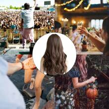 MOLOLAN Pelucas Sintetica Para Mujer Cabello Ondulada Natural,peluca negra/marrón para cosplay y uso diario, pelucas largas rizadas,Conjunto de Peluca y Gafas de Cosplay,Peluca lolita cosplay de onda suelta rizada y negra super larga, con flequillo, de fibra sintética resistente al calor, de moda, para uso diario y de fiesta para mujeres y niñas,ideal para fiestas de cosplay o despedidas, extensiones de pelo liso largo sintético para uso diario de mujeres y niñas, peluca natural de cambio gradual de fibra resistente al calor para mujer( peluca*1; redecilla para el cabello*1) - Marron oscuro - Ver 9