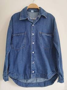 Women Jackets - 深色水洗藍 - 查看 1
