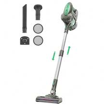 Vactidy Cordless Stick Vacuum Cleaner, 20KPa Powerful Cordless Vacuum Cleaner, LED Electric Brush Head, Removable Battery, 35 Minutes Runtime Removable Battery, Cheap 4 In 1 Stick Vacuum Cleaner For Hard Carpets, Pet Hair, V8 - Black+Green - View 1