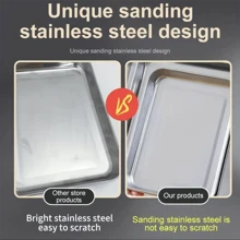 1 Set Stainless Steel Baking Sheet With Rack Set Cookie Sheet With Cooling Rack & Heavy Duty & Easy Clean