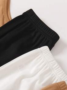3 Stücke/Set Sommer Freizeitkleidung für Tween Mädchen, bestehend aus Rundhals-Ärmellosem Weste-Shirt und Fuß-Pyjama, lange Hose Outfit Einfarbig