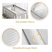 2pcs Solid Color Baby Cot Mattress, Breathable Mesh Baby Cot Bumper For 4-Sidesbaby Shower Family Decorations Gifts