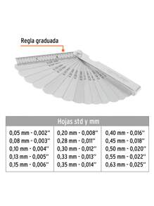 Calibrador de 15 hojas std / mm, Truper CAL-15 - Plateado - Ver 2