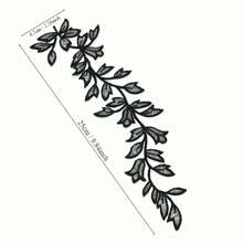 1pc Large Leaf Embroidered Iron-On Patch, Suitable As Valentine's Day, Mother's Day, Teacher's Day Party Dress, Jacket, Jeans Decoration Accessory, Available In Multiple Colors Including Green - Multicolor - View 2
