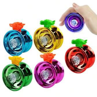 Bola de Yo-Yo de metal para niños principiantes y profesionales, bola de Yo-Yo de competición, bola de Yo-Yo para adultos y niños con accesorios (estilo y color de accesorios aleatorios), regalo de Navidad, Halloween, Acción de Gracias