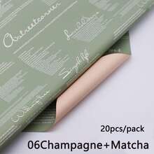 20張/包英式優雅風格防水紙，韓式雙色花束包裝紙，適用於花店和花藝裝飾 - 58*58cm - 查看 14