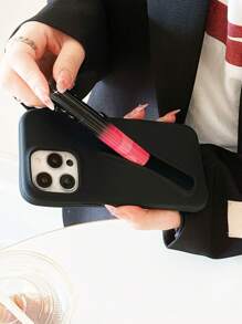 1入黑色矽膠唇彩手機殼，適用於 iPhone 15/14/13 - 黑色 - 查看 4