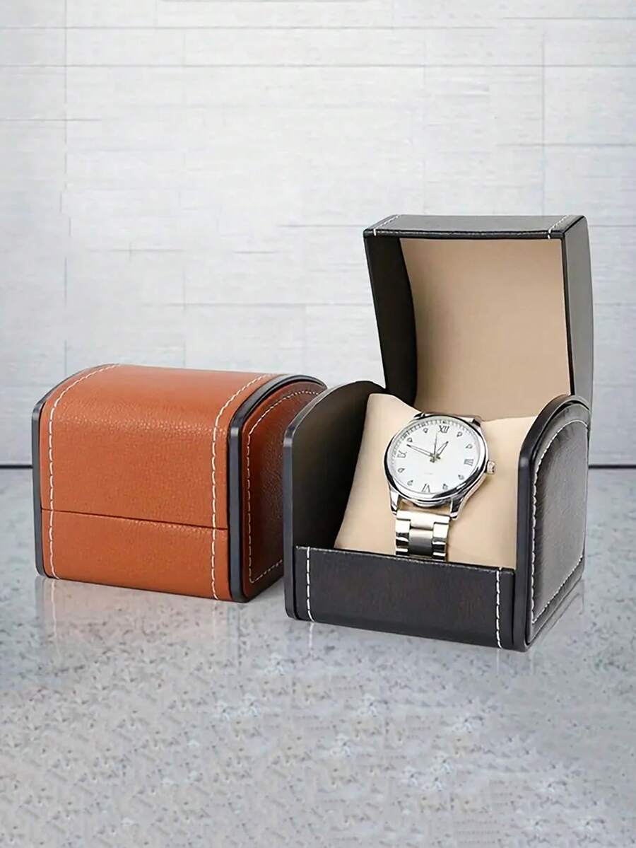 1pc Luxury Watch Gift Box, High-Quality PU Leather Watch And Jewelry Storage Box - Watch Box - View 1