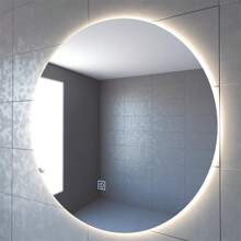 Round Bathroom Mirror With LED Lights, Illuminated Wall Mirror With 3 Colors, Memory, Continuously Dimmable, Circular Backlight, Intelligent Makeup Mirror, IP54 - 80x80CM - View 2