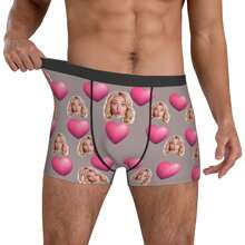 Ropa interior personalizada y divertida para hombre, novio o esposo - Calzoncillos tipo bóxer con foto personal como regalo del Día de San Valentín para él