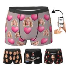 Ropa interior personalizada y divertida para hombre, novio o esposo - Calzoncillos tipo bóxer con foto personal como regalo del Día de San Valentín para él