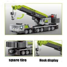 1 pezzo Modello di veicolo da costruzione Zoomlion, gru, betoniera, bulldozer, escavatore, set di blocchi da costruzione per città, ottimo regalo decorativo per compleanni, Natale o Ognissanti - Multicolore - Visualizzare 8